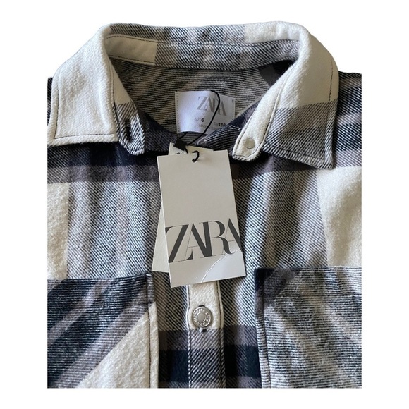 NWT-ZARA GIRLS-BLACK & WHITE SHACKET-SIZE 6 - Picture 3 of 5